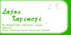 lajos kazinczi business card